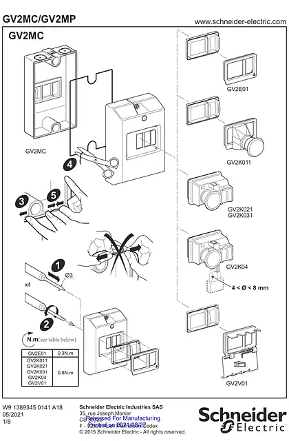 schneider施耐德Instruction sheet - GV2 MC_MP Enclosures and accessories - 说明页